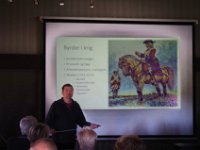 Frode Lindgjerdet holdt et interessant foredrag om hvilke belastninger og skader Karolinernes felttog i Trøndelag påførte sivilbefolkningen.